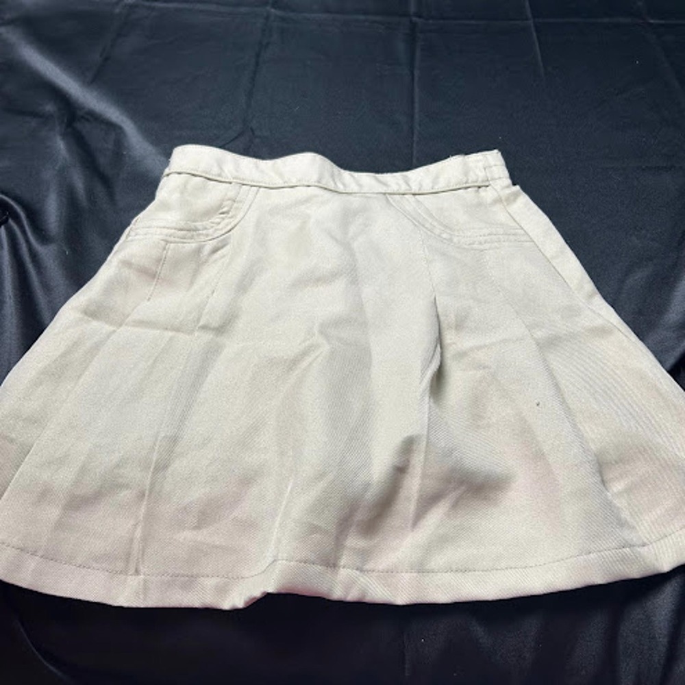 Nautica Girls Khaki School Uniform Skort Pleated Twill Beige Size 14 Regular